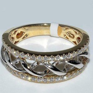 Stunning Chain Link Yellow Gold Plated Ring